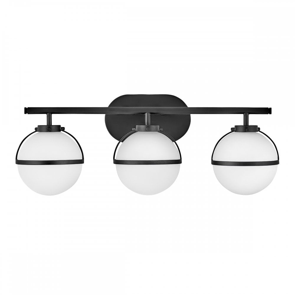 Hinkley Hollis 3 Light Wall Light - Opal - Black