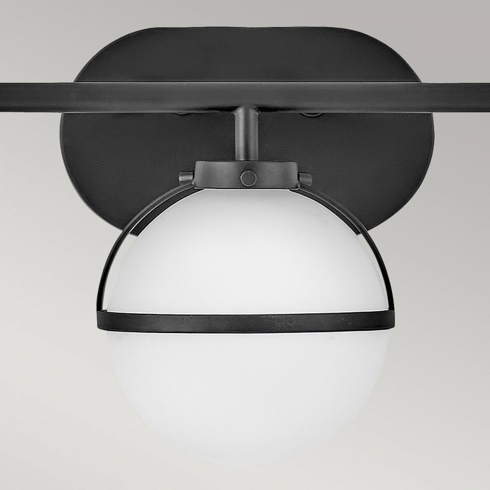 Hinkley Hollis 3 Light Wall Light - Opal - Black