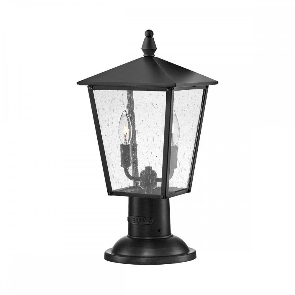 Hinkley Huntersfield 2 Light Medium Pedestal Lantern - Black