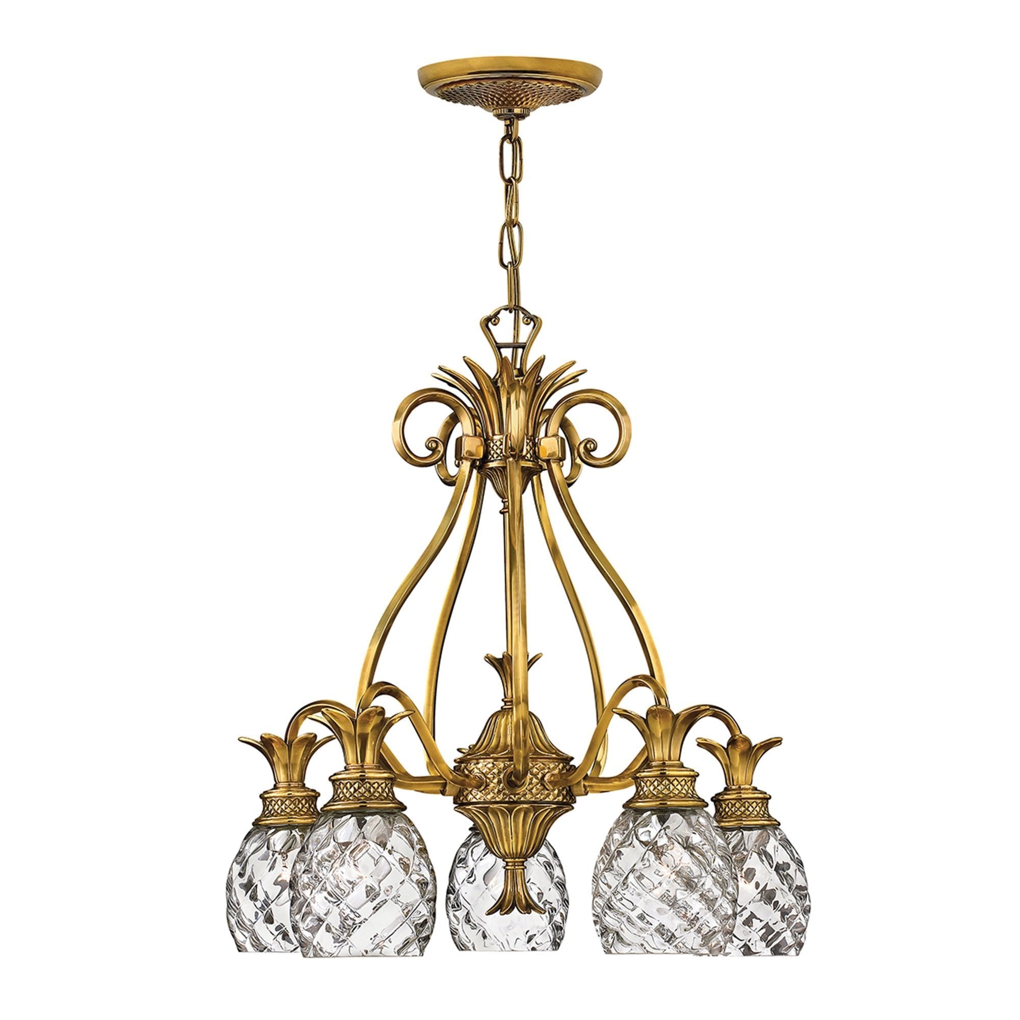 Hinkley Plantation 5 Light Chandelier - Burnished Brass