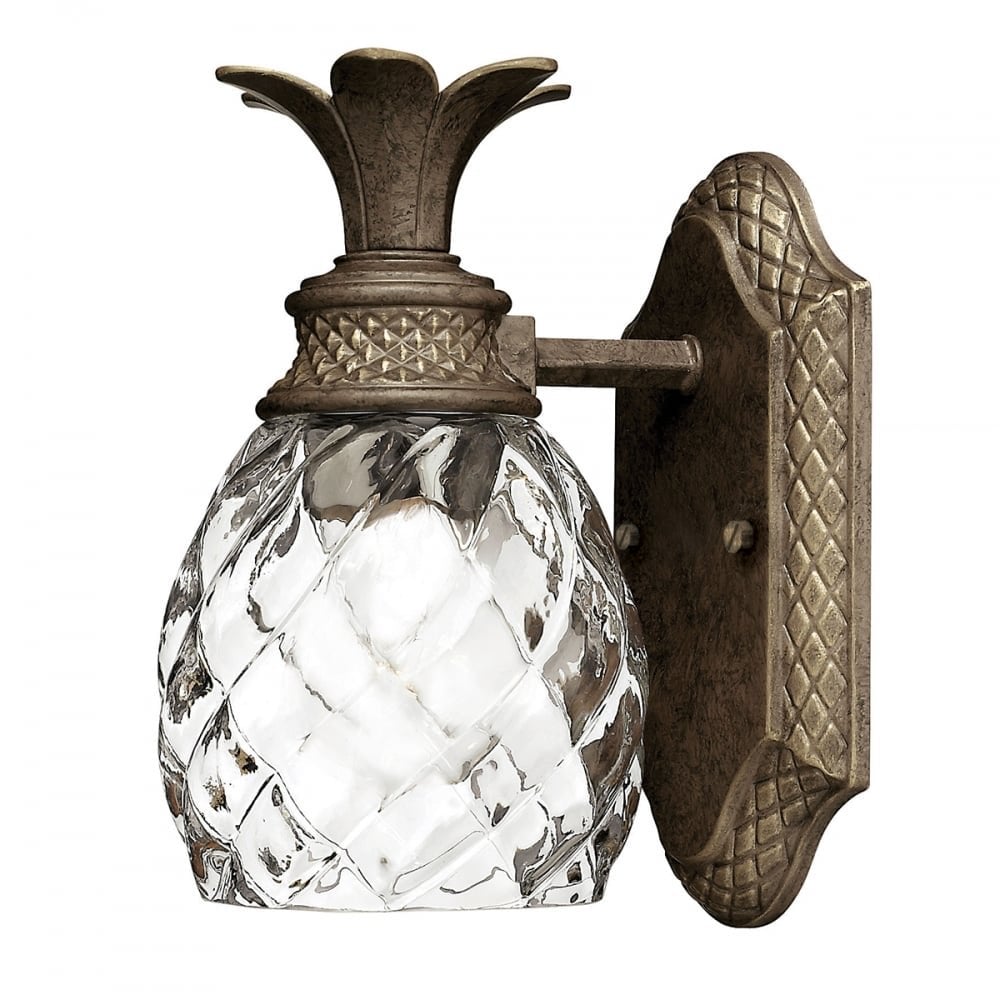 Hinkley Plantation Single Wall Light - Pearl Bronze & Glass Shade