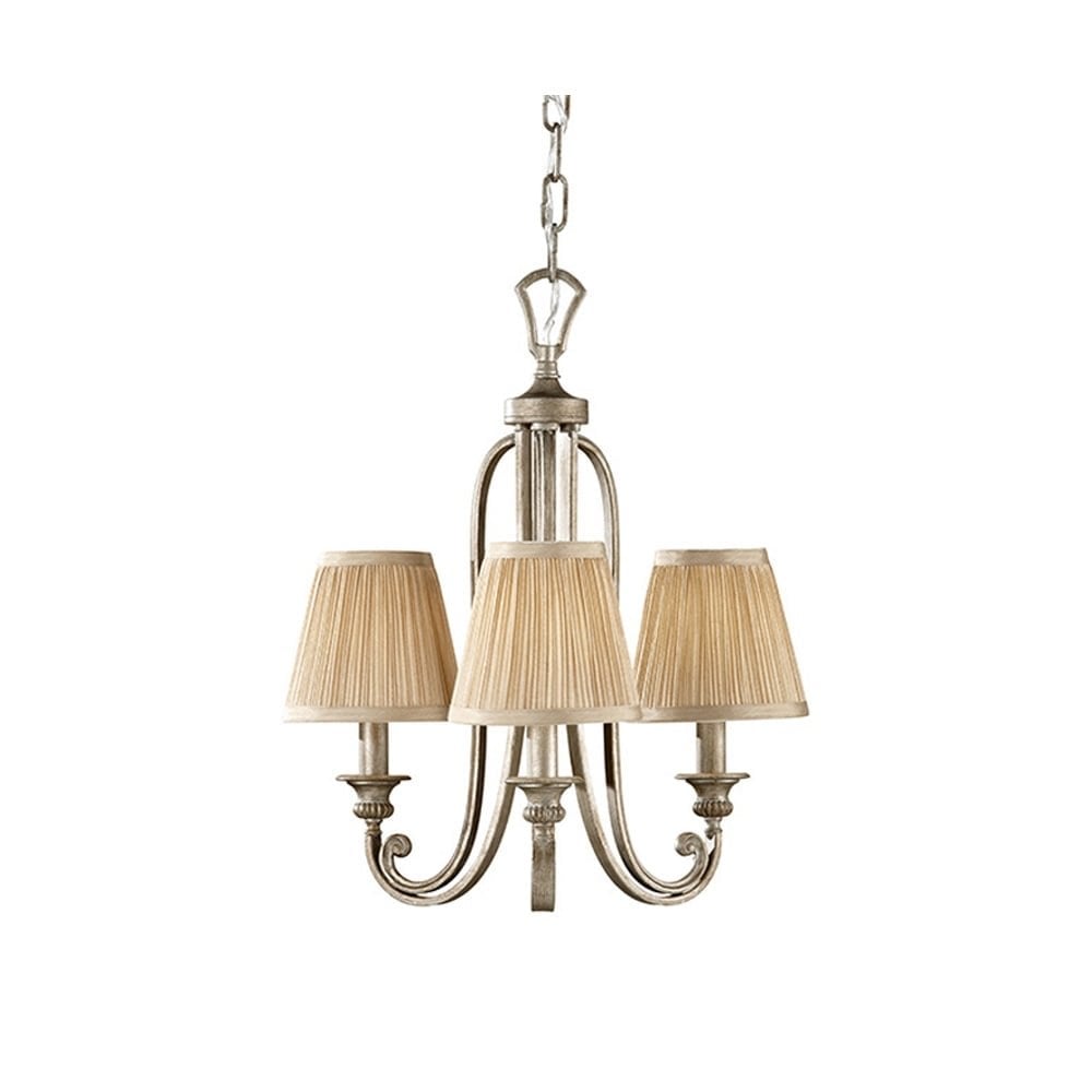 Feiss Abbey 3 Light Chandelier - Silver Sand