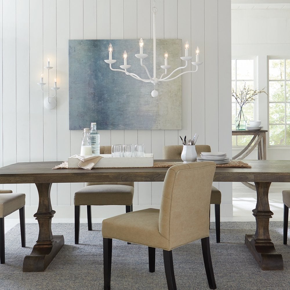 Feiss Annie 6 Light Chandelier - Plaster White