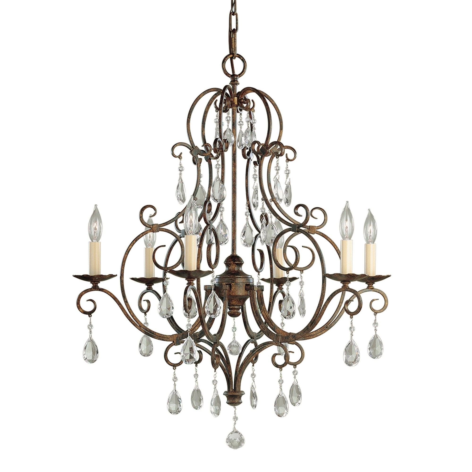 Feiss Chateau 6 Light Chandelier - Mocha Bronze