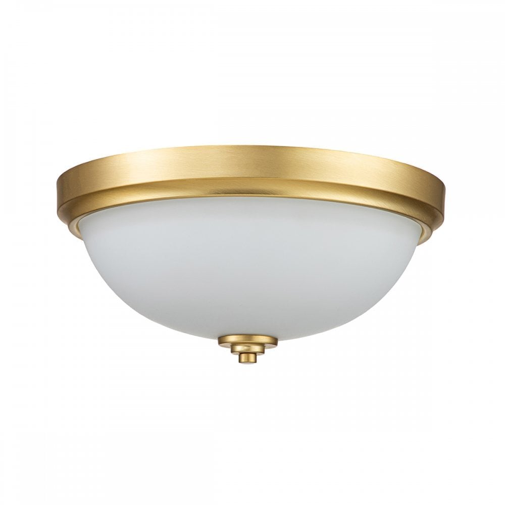 Feiss Malibu 2 Light Flush Fitting - Brushed Brass