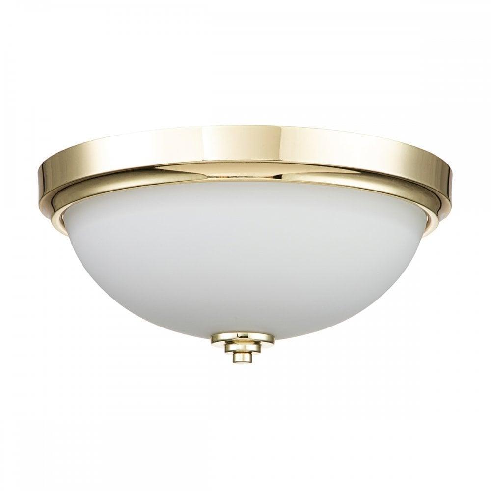 Feiss Malibu 2 Light Flush Fitting - Polished Brass