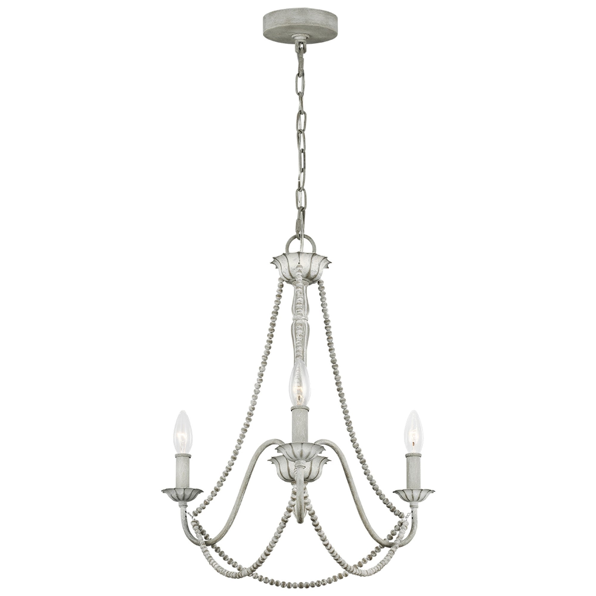 Feiss Maryville 3 Light Chandelier - Washed Grey