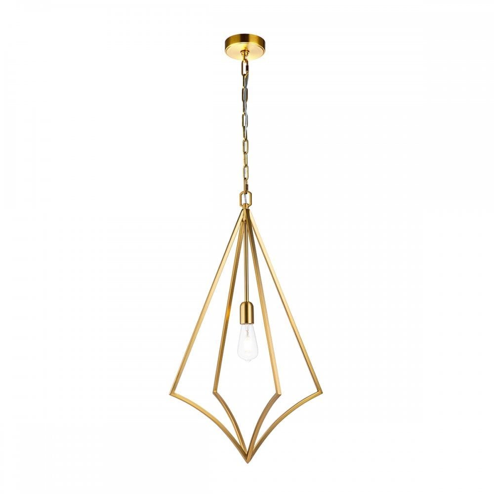 Feiss Nico Single Large Pendant - Burnished Brass