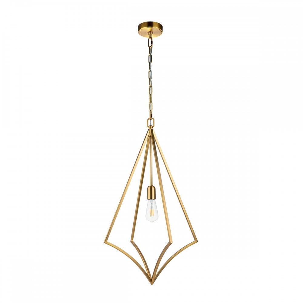 Feiss Nico Single Large Pendant - Burnished Brass