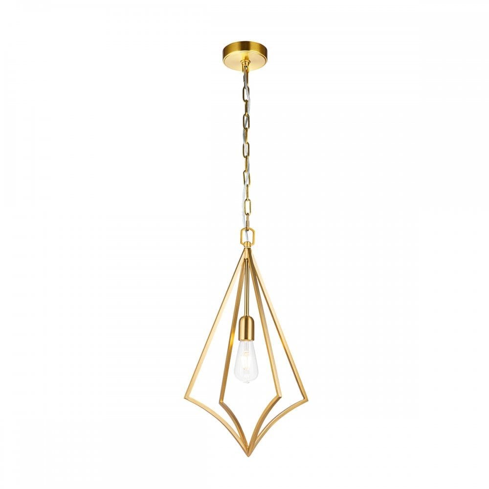 Feiss Nico Single Medium Pendant - Burnished Brass