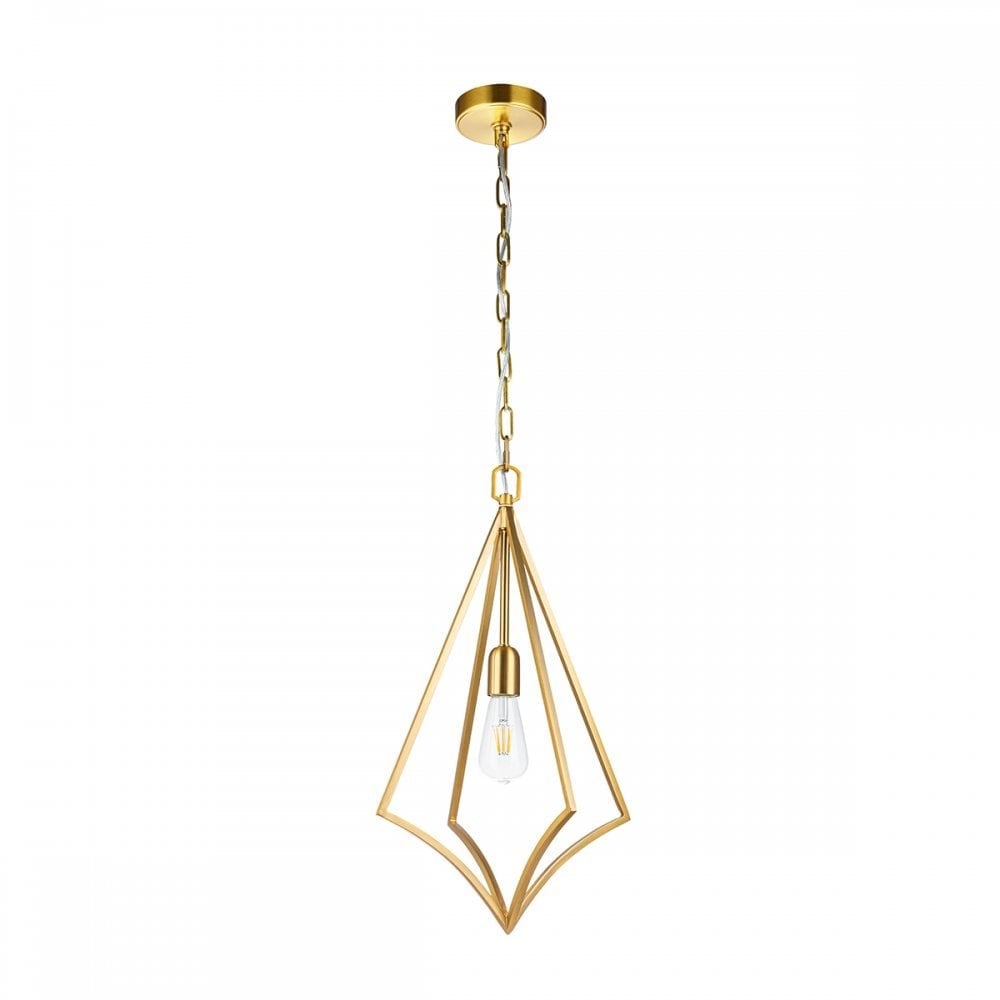 Feiss Nico Single Medium Pendant - Burnished Brass
