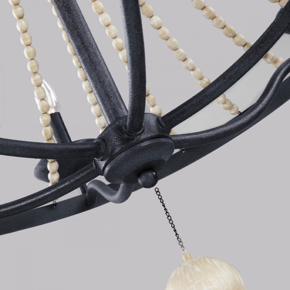 Feiss Nori 6 Light Chandelier - Dark Weathered Zinc & Driftwood Grey