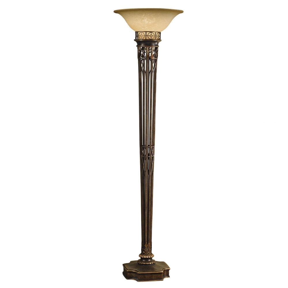 Feiss Opera Single Torchiere Floor Lamp - Firenze Gold