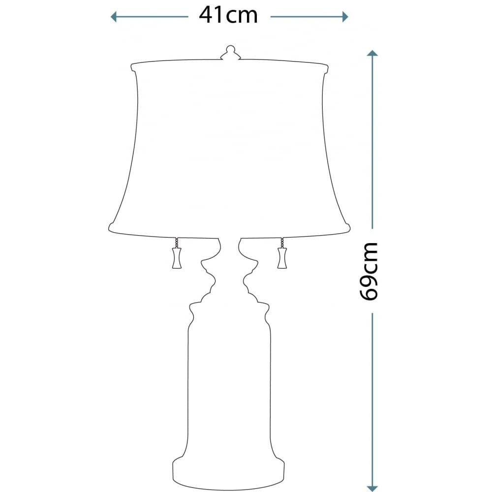 Feiss Stateroom 2 Light Table Lamp - Antique Nickel