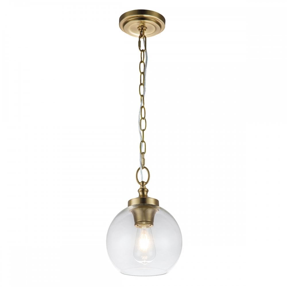 Feiss Tabby Single Mini Pendant - Burnished Brass