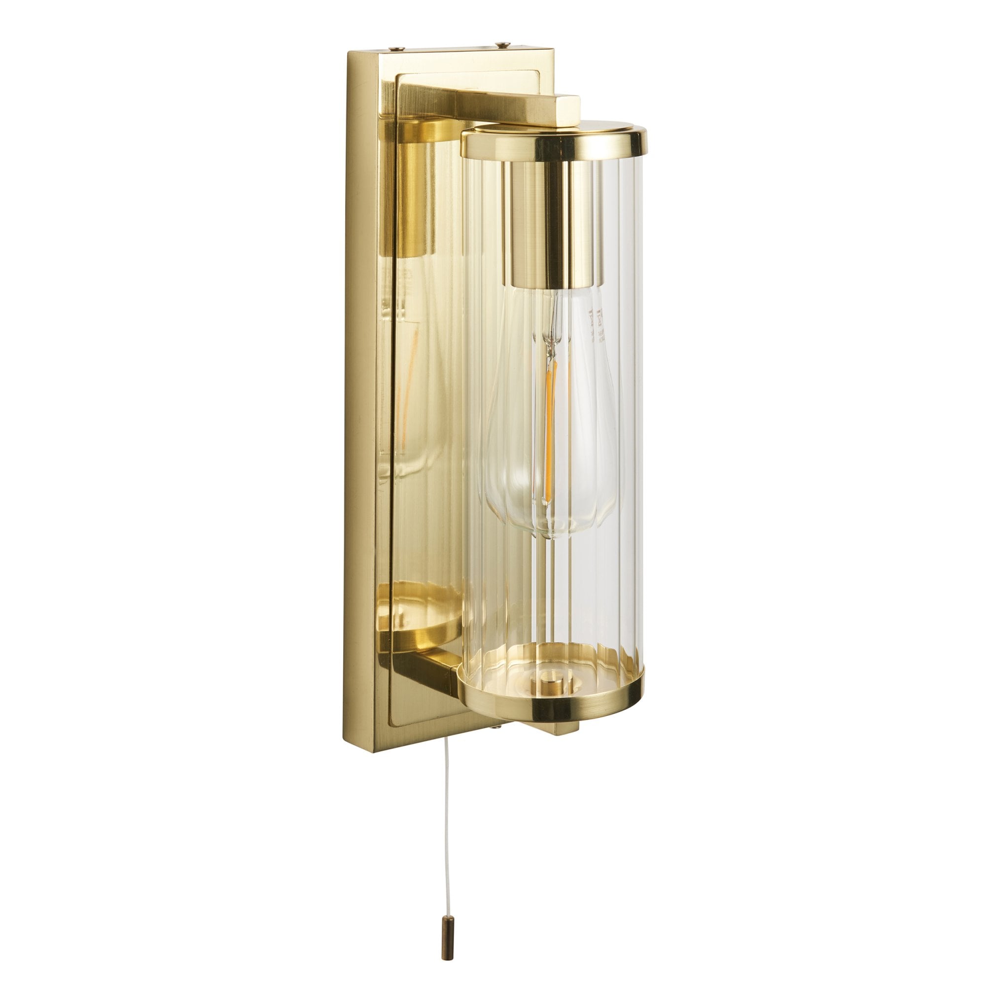 Endon Tube Wall Light - IP44 - Brushed Gold