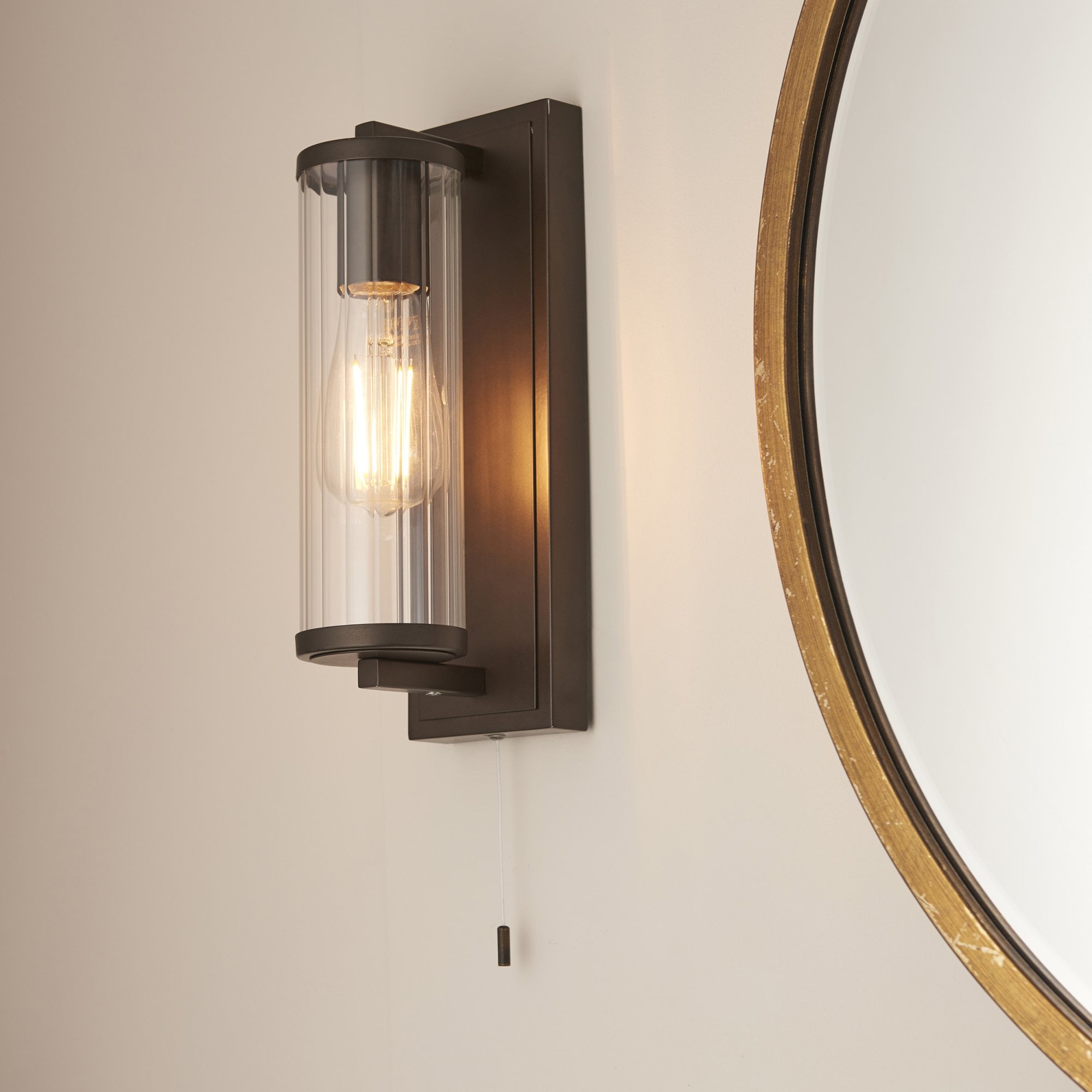 Endon Tube Wall Light - IP44 - Dark Bronze