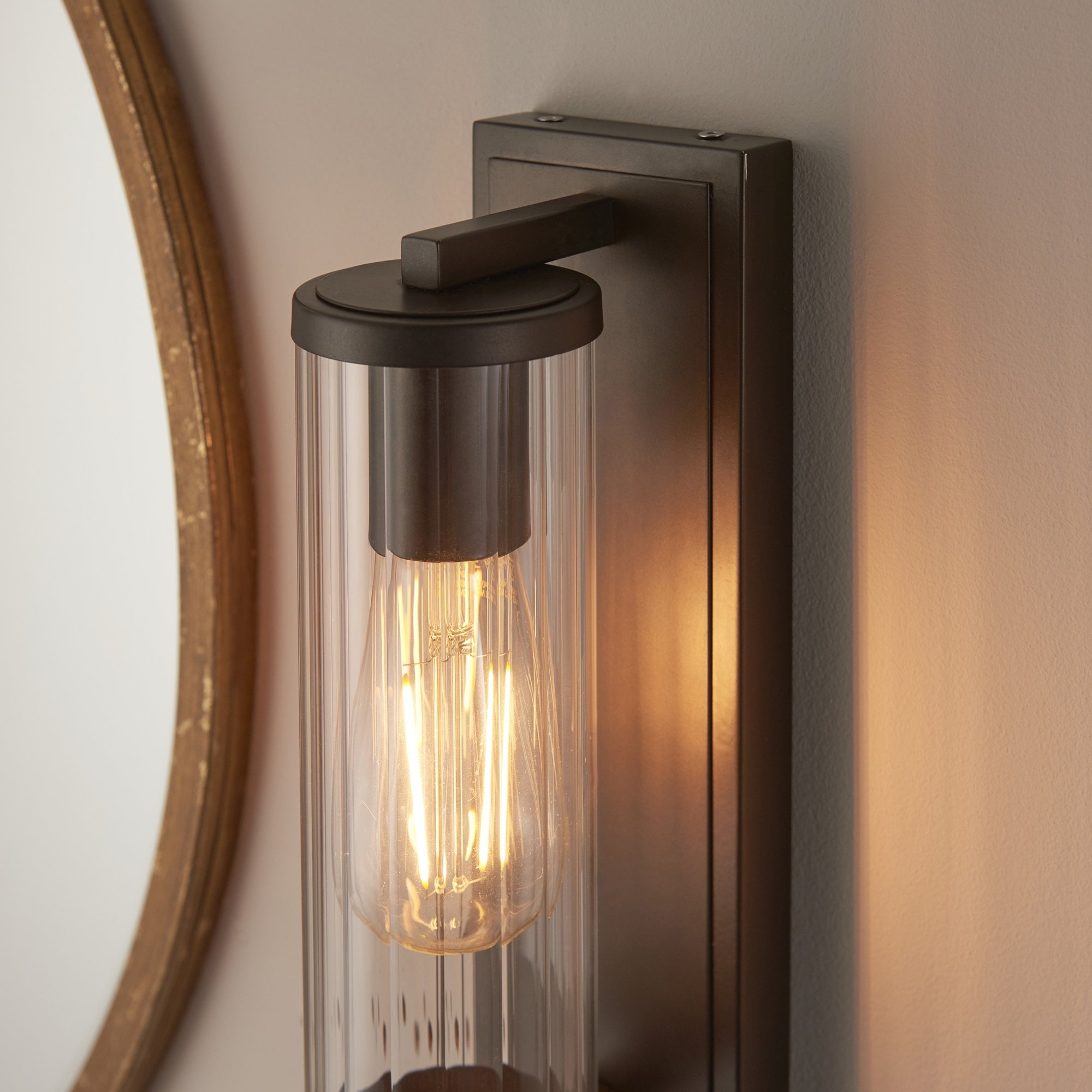 Endon Tube Wall Light - IP44 - Dark Bronze