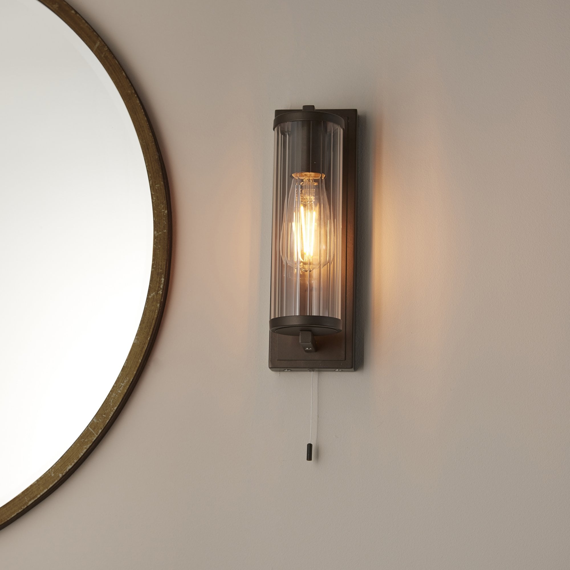 Endon Tube Wall Light - IP44 - Dark Bronze