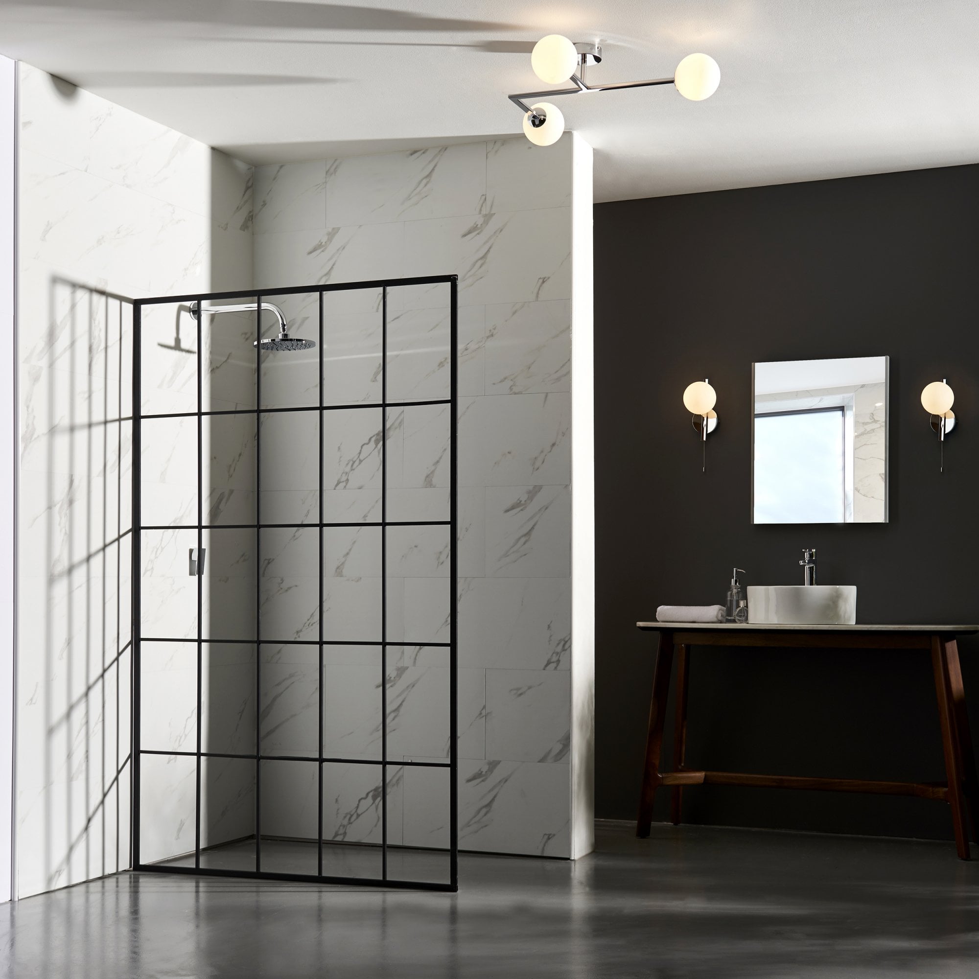 Endon Linear Metal Wall Light - Chrome With White Globe