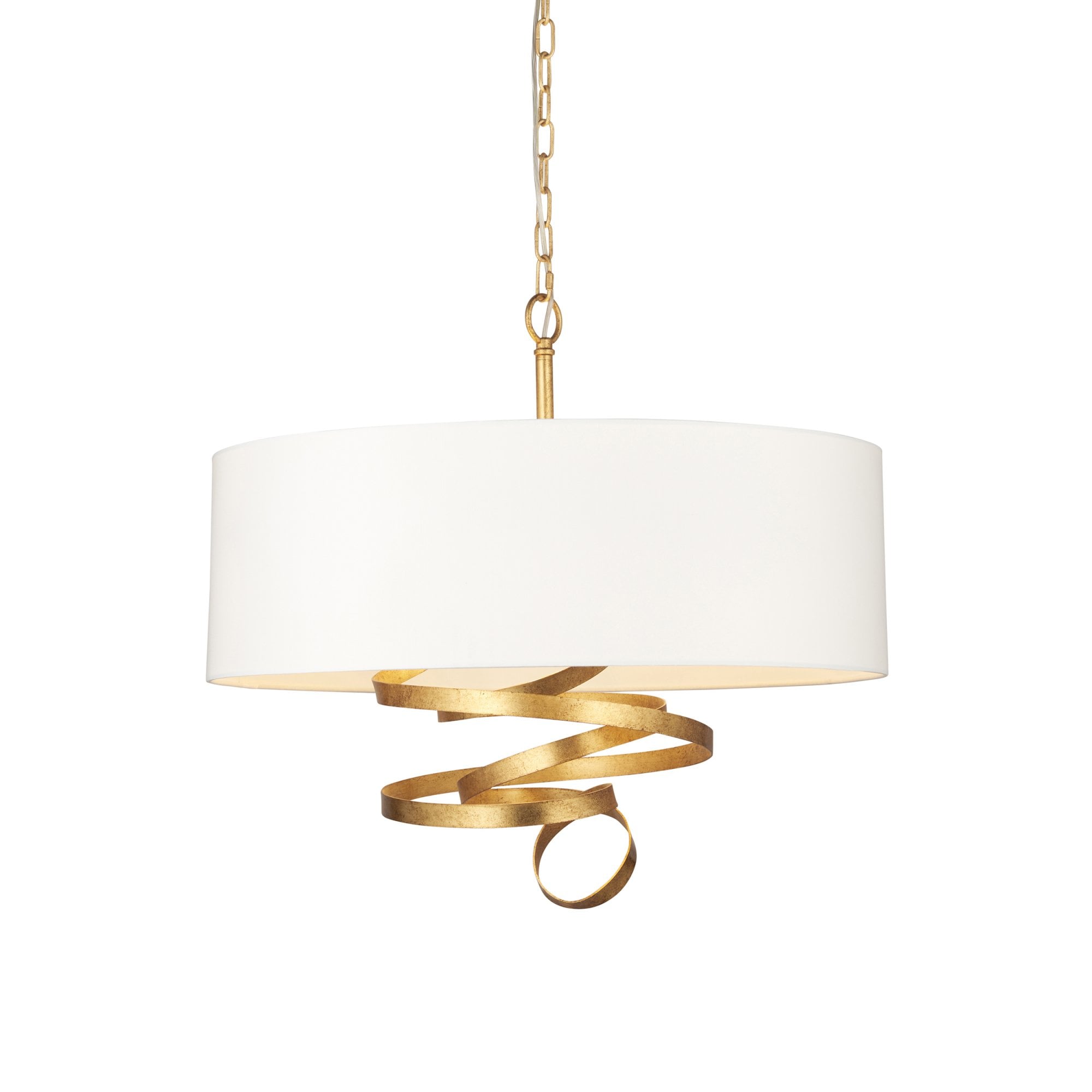 Utopia Swirl Pendant - Gold With Ivory Shade