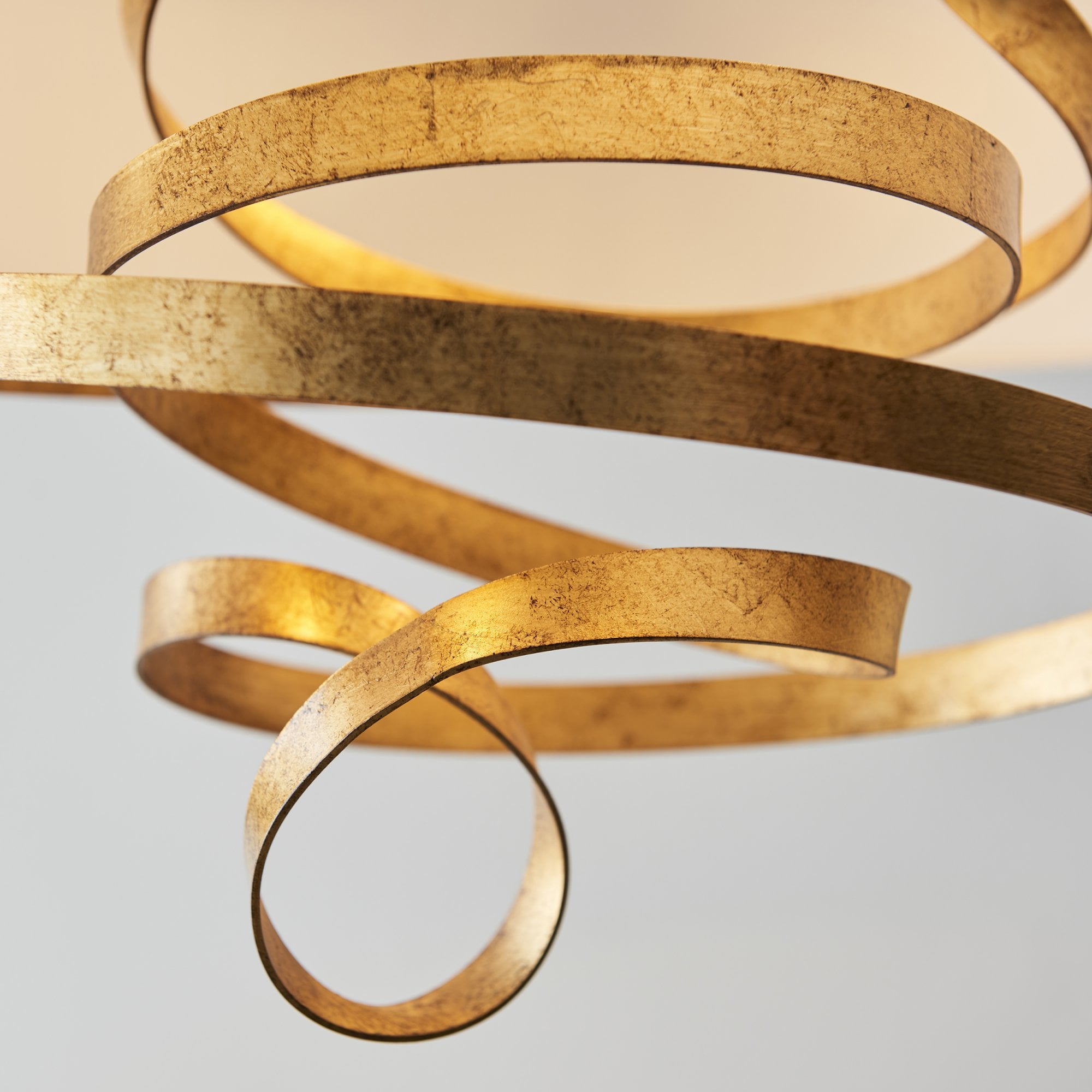 Utopia Swirl Pendant - Gold With Ivory Shade