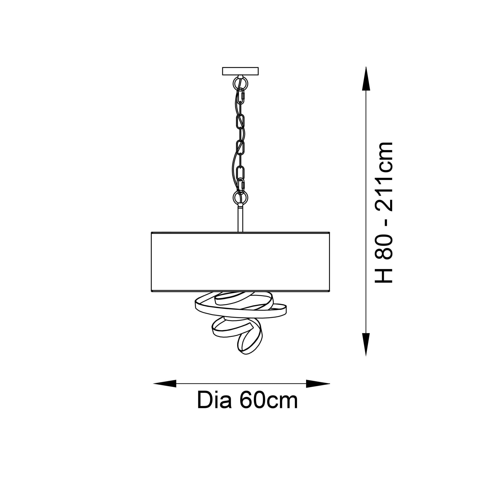 Utopia Swirl Pendant - Gold With Ivory Shade