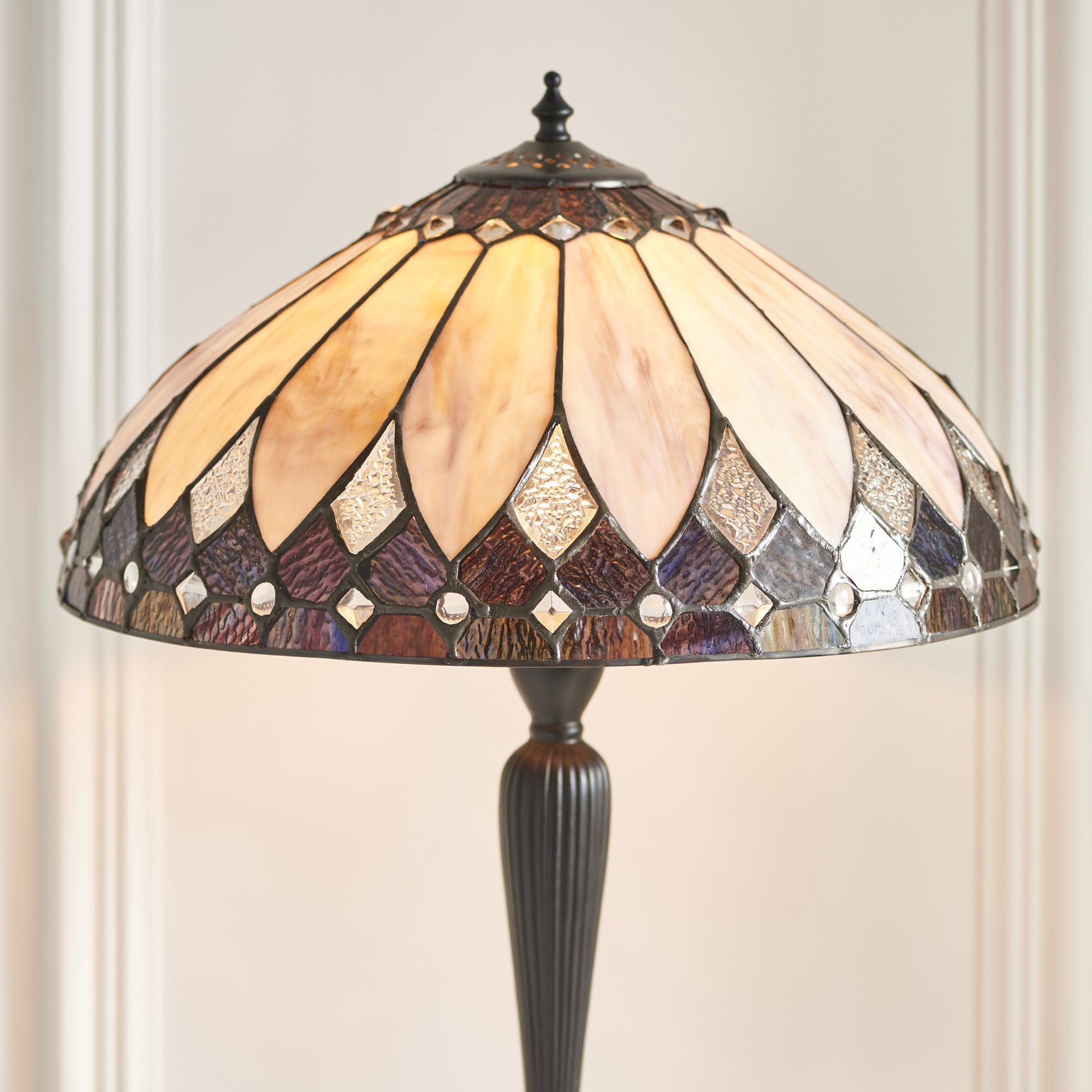 Interiors 1900 Brooklyn Medium Table Lamp - Tiffany Glass