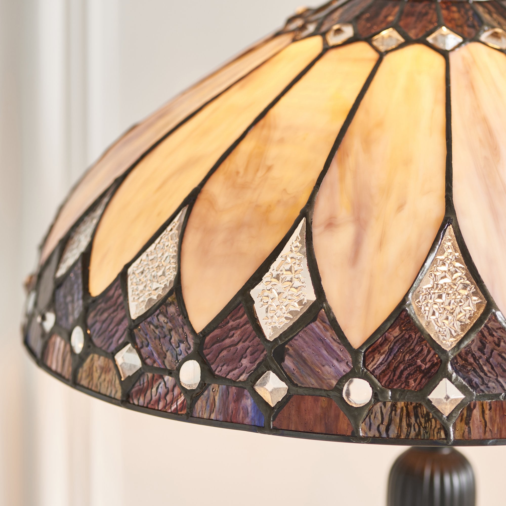 Interiors 1900 Brooklyn Medium Table Lamp - Tiffany Glass