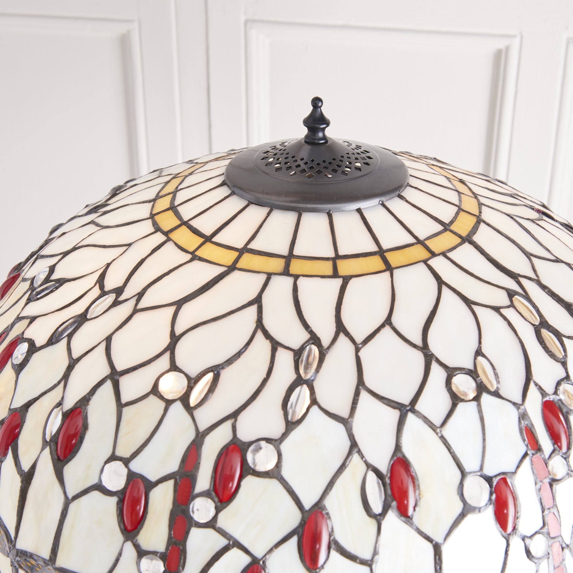 Interiors 1900 Dragonfly Beige Floor Lamp - Tiffany Glass