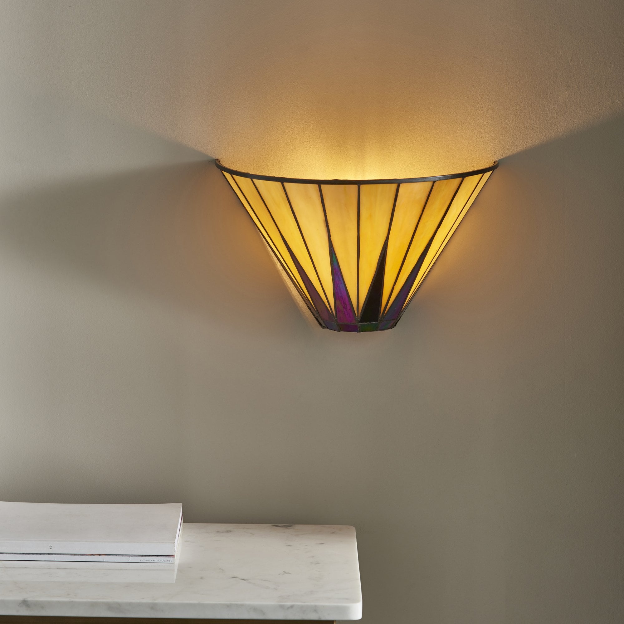 Interiors 1900 Dark Star Wall Fitting - Tiffany Glass