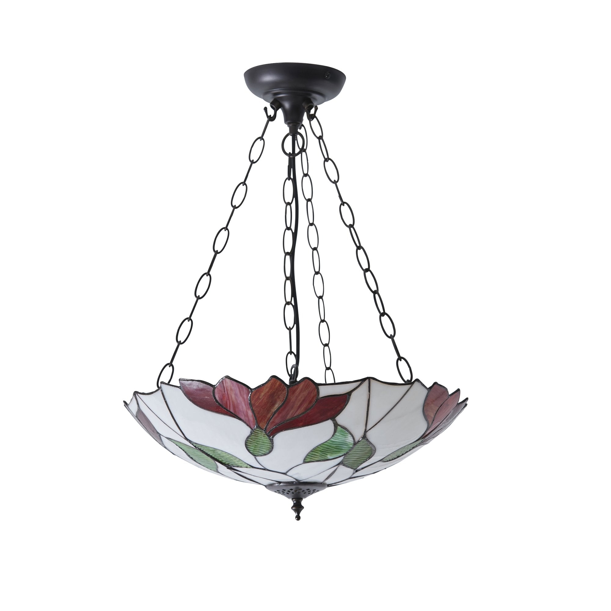 Interiors 1900 Botanica Inverted 3 Light Pendant - Tiffany Glass