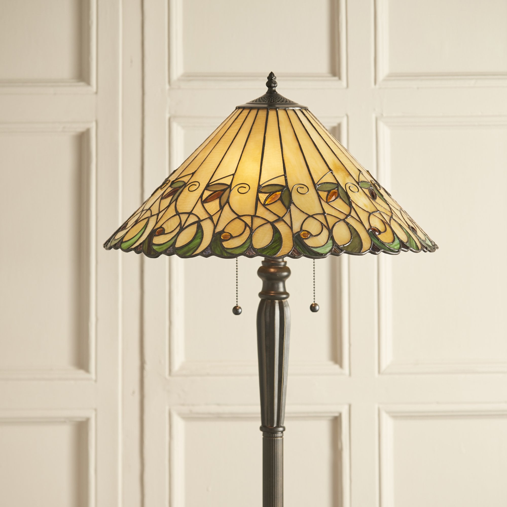 Interiors 1900 Jamelia Floor Lamp - Tiffany Glass