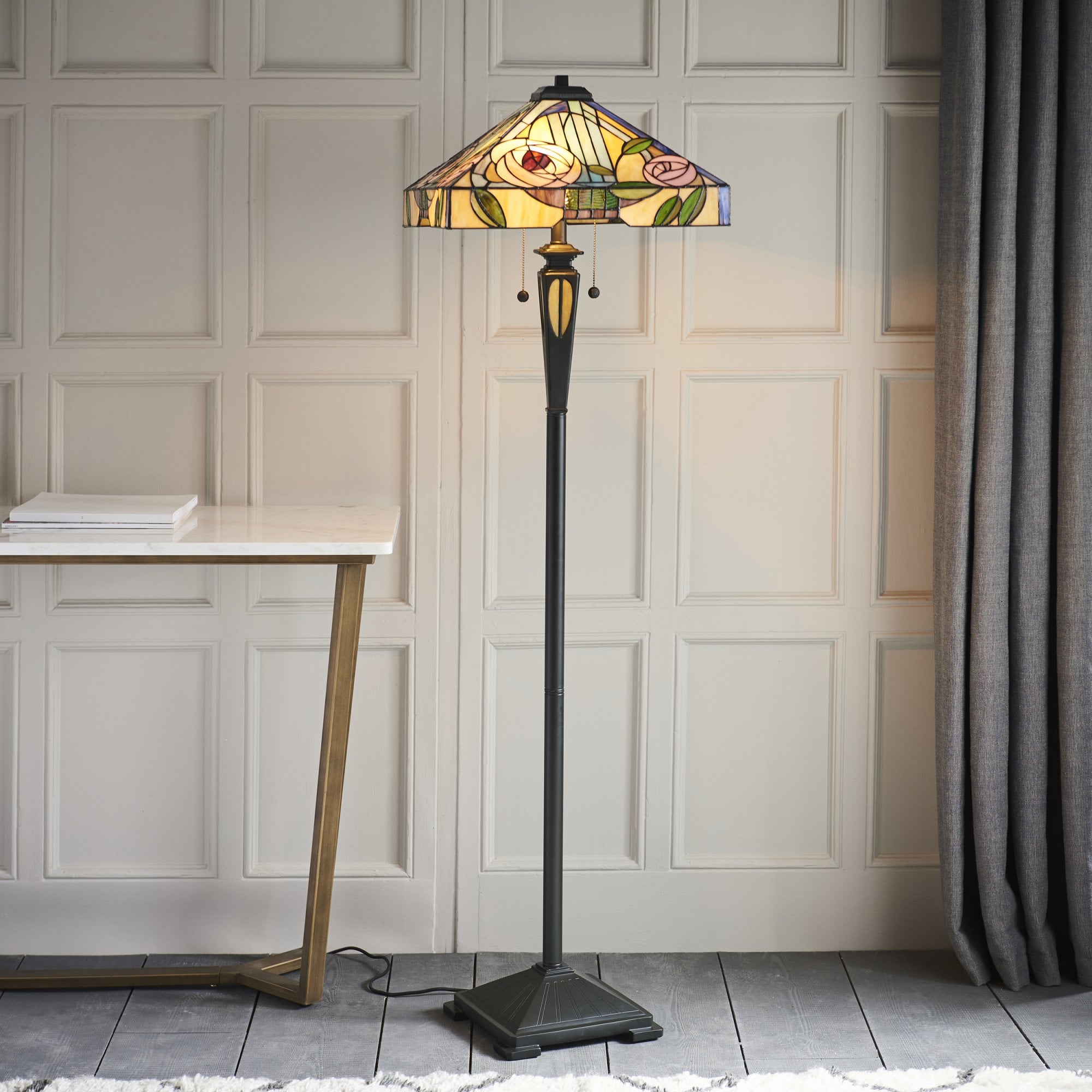 Interiors 1900 Willow Floor Lamp - Tiffany Glass