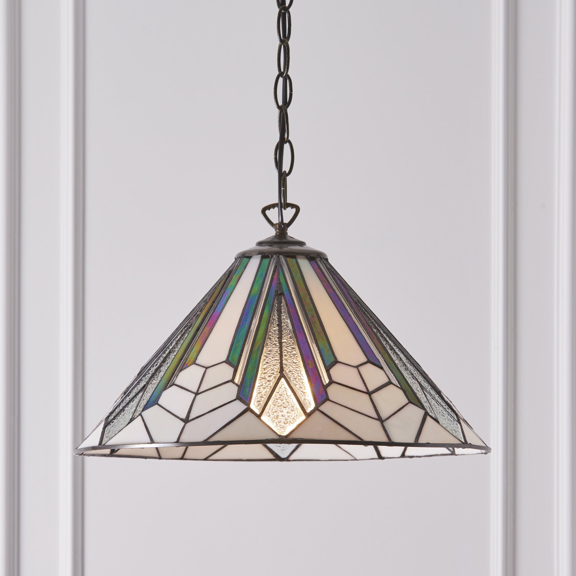 Interiors 1900 Astoria Medium Single Pendant - Tiffany Glass