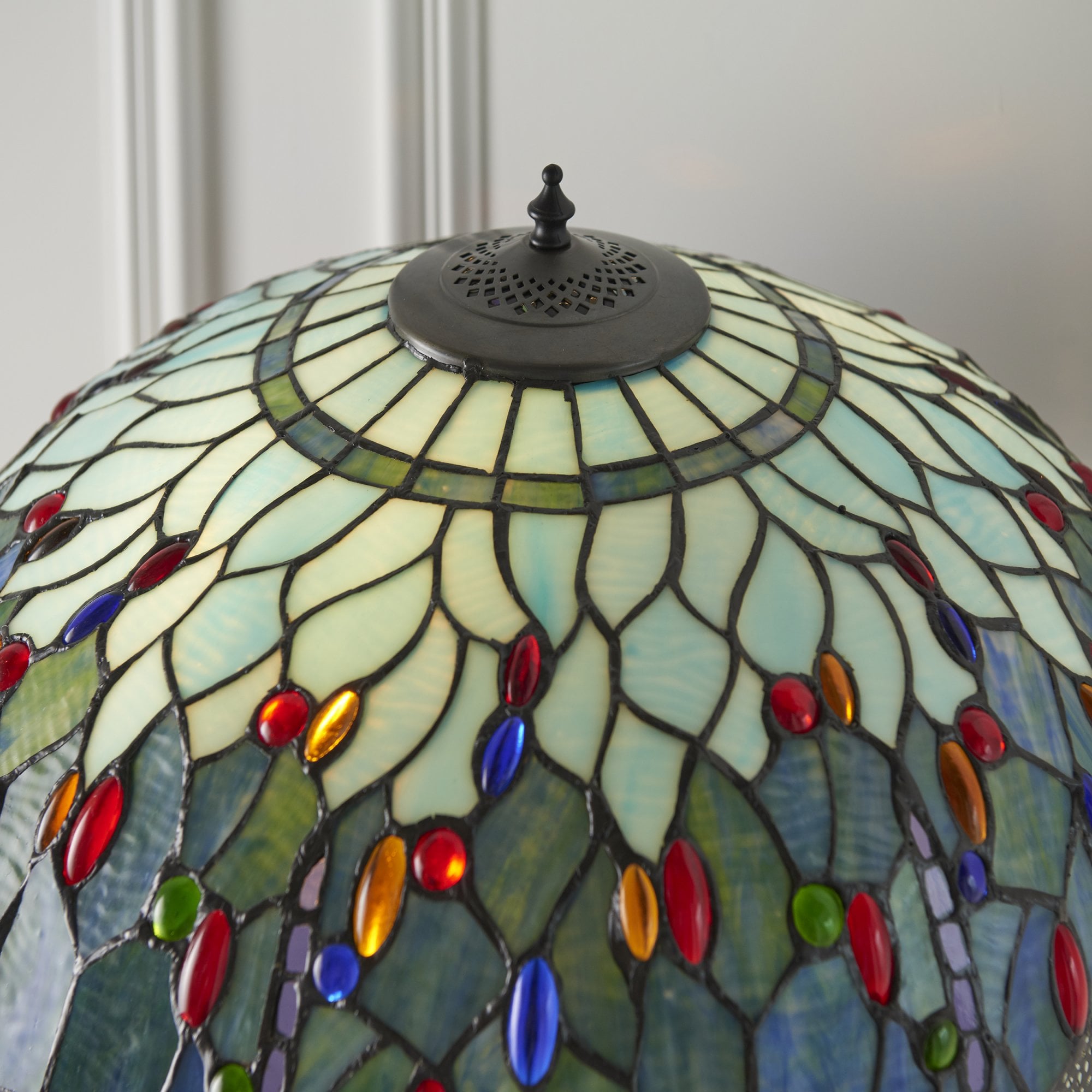 Interiors 1900 Dragonfly Blue Floor Lamp - Tiffany Glass