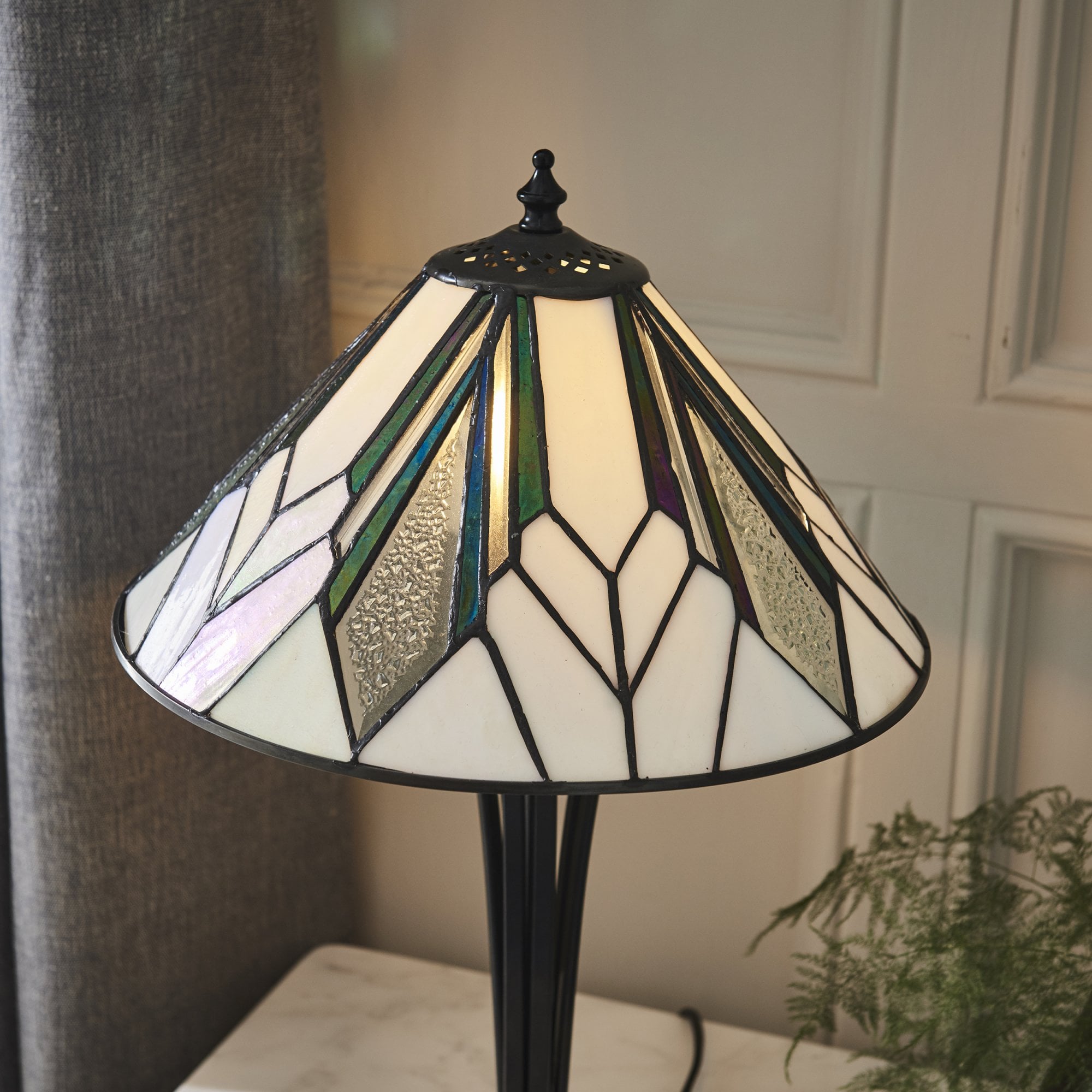 Interiors 1900 Astoria Small Table Lamp - Tiffany Glass