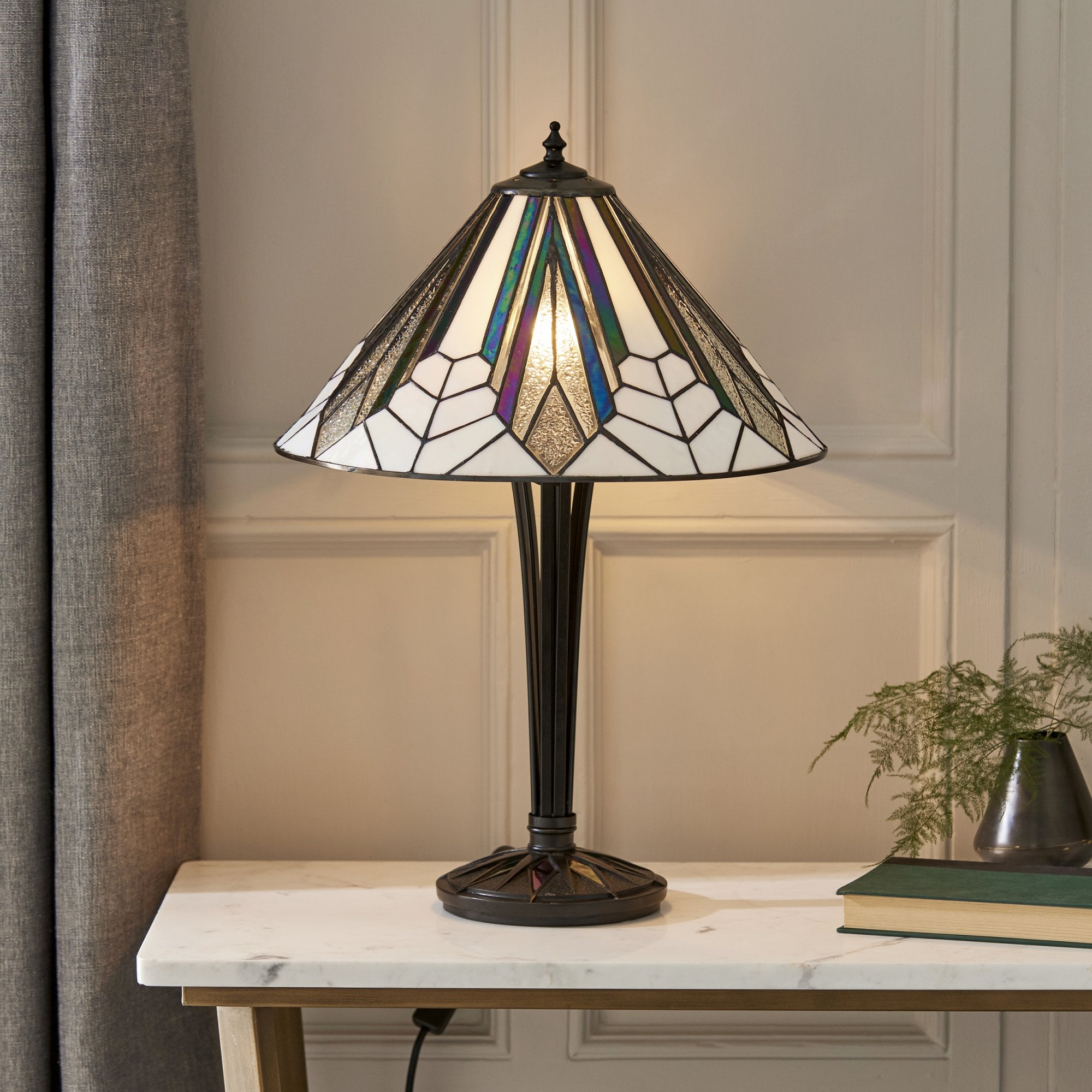 Interiors 1900 Astoria Medium Table Lamp - Tiffany Glass