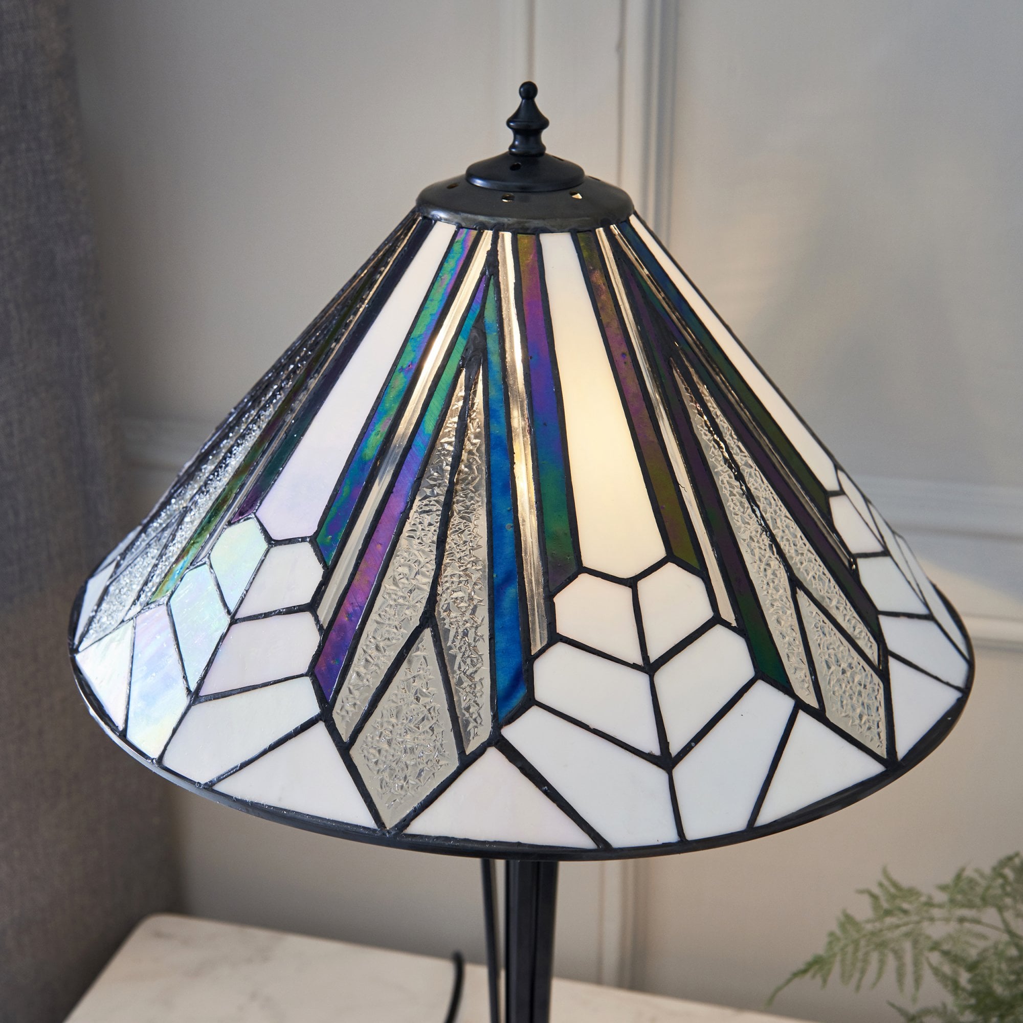 Interiors 1900 Astoria Medium Table Lamp - Tiffany Glass