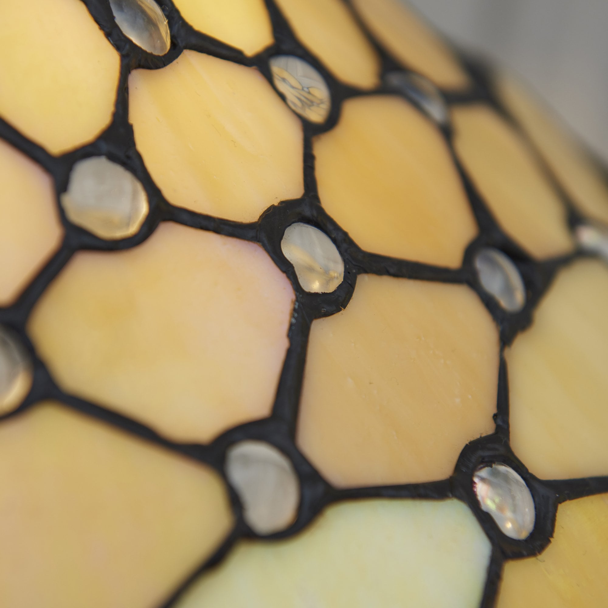 Interiors 1900 Pearl Medium Table Lamp - Tiffany Glass