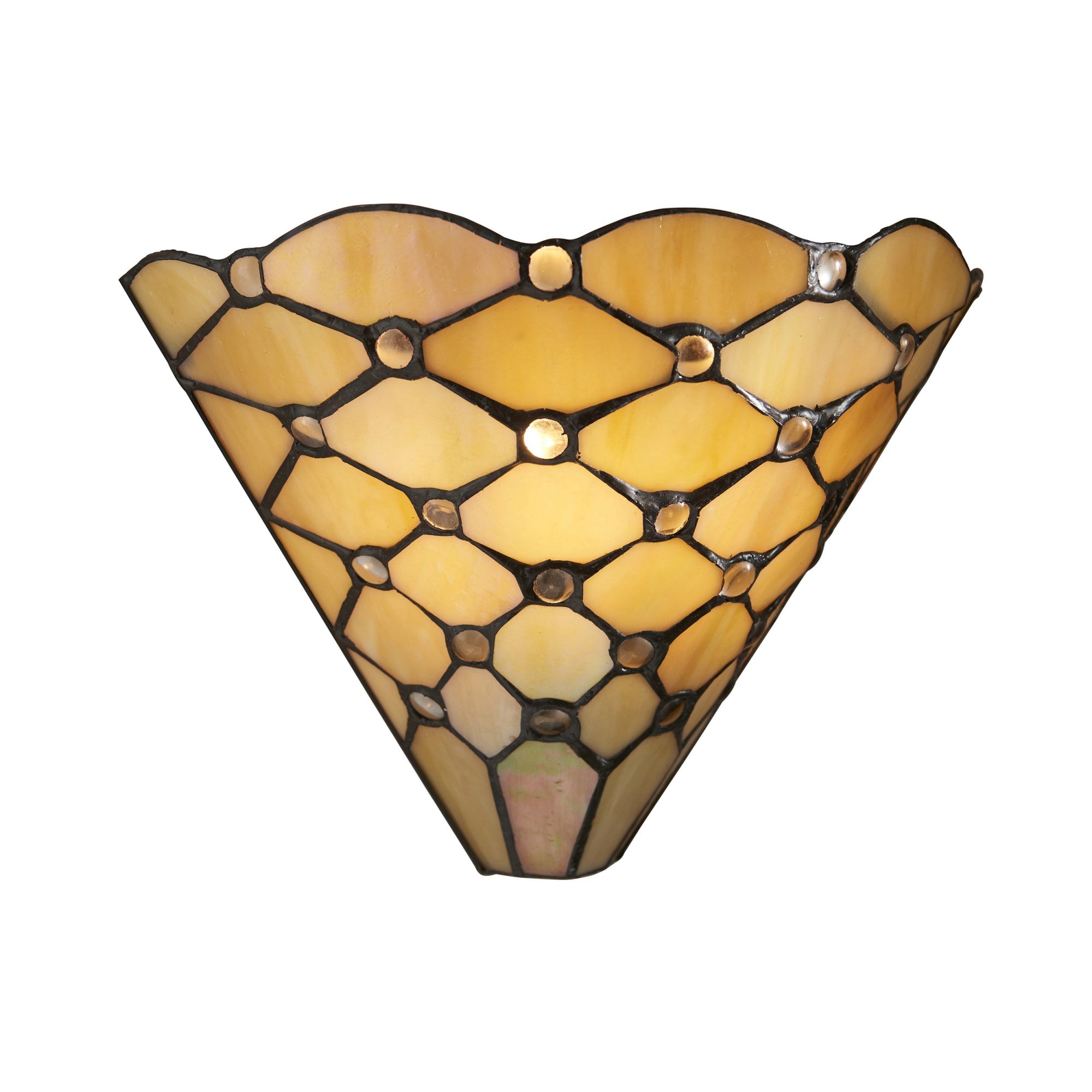 Interiors 1900 Pearl Single Wall Fitting - Tiffany Glass