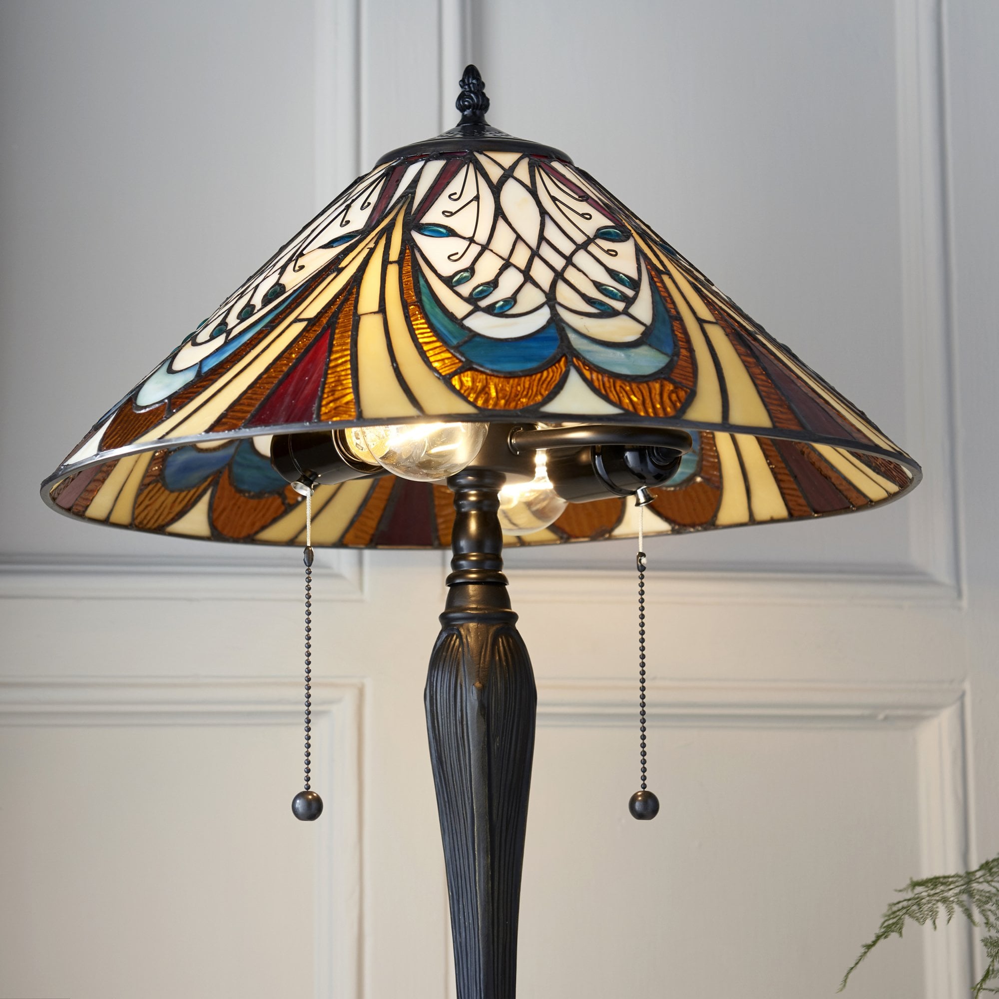 Interiors 1900 Hector Medium Table Lamp - Tiffany Glass