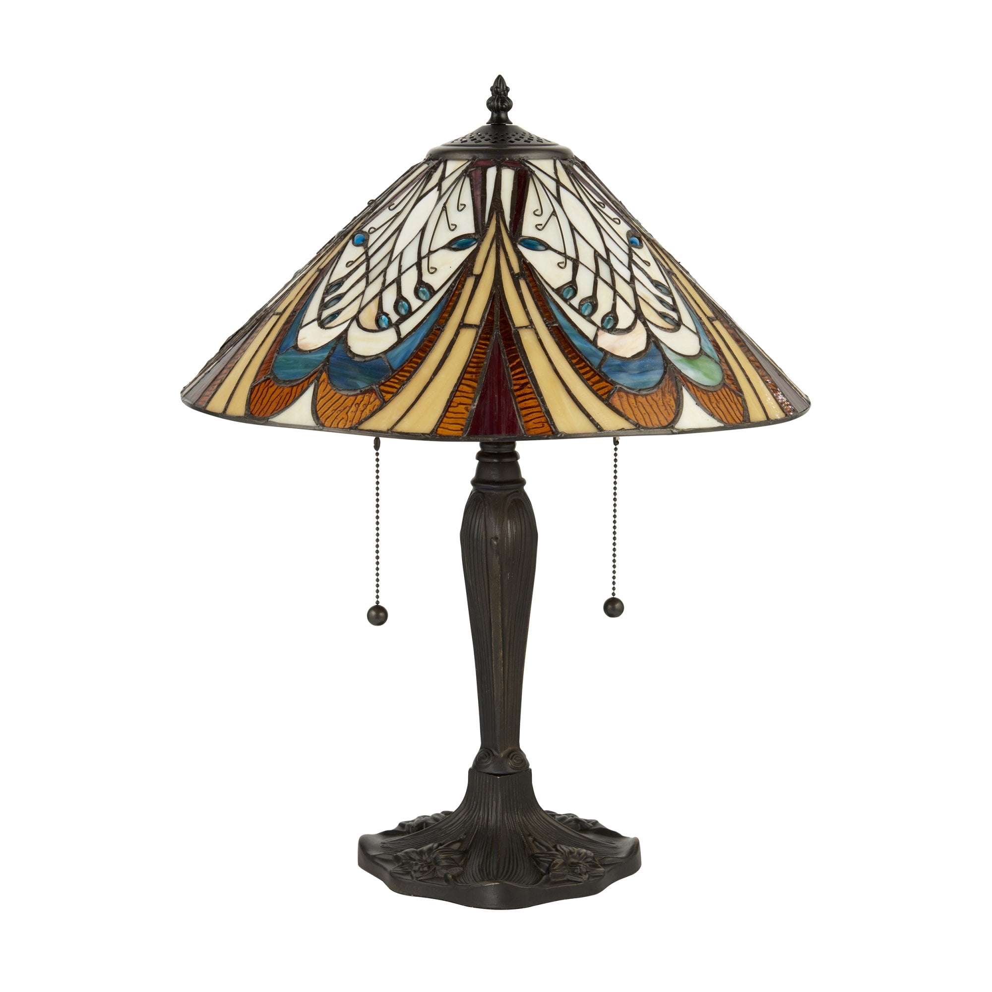 Interiors 1900 Hector Medium Table Lamp - Tiffany Glass