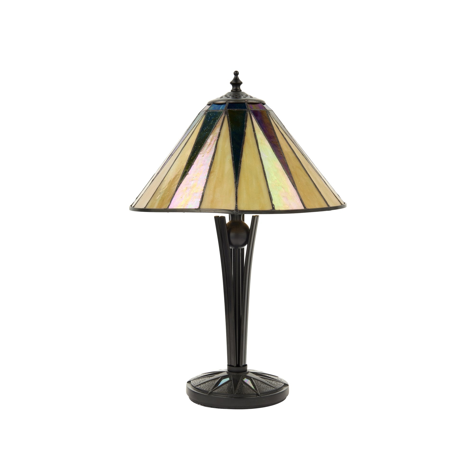 Interiors 1900 Dark Star Small Table Lamp - Tiffany Glass