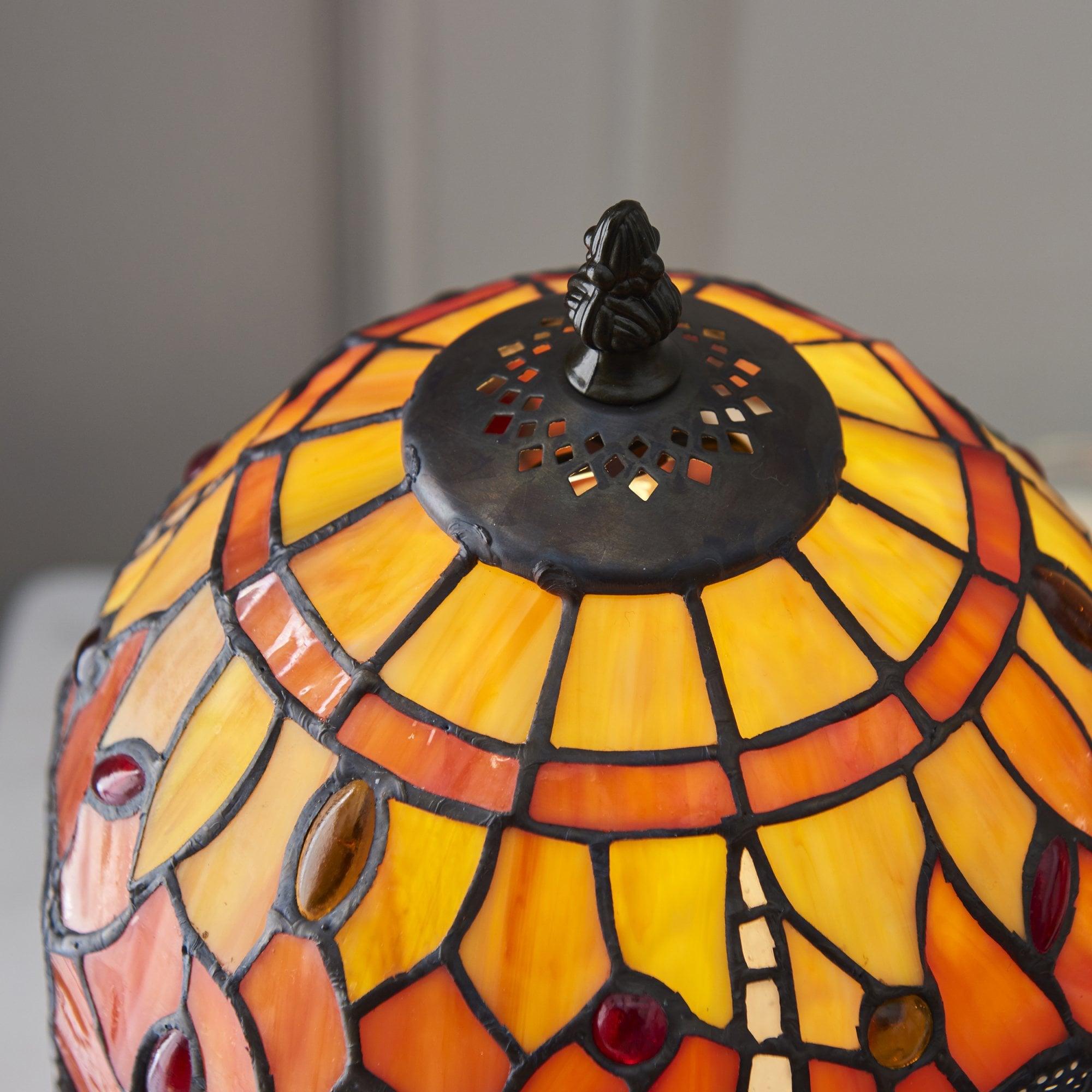 Interiors 1900 Dragonfly Flame Mini Table Lamp - Tiffany Glass