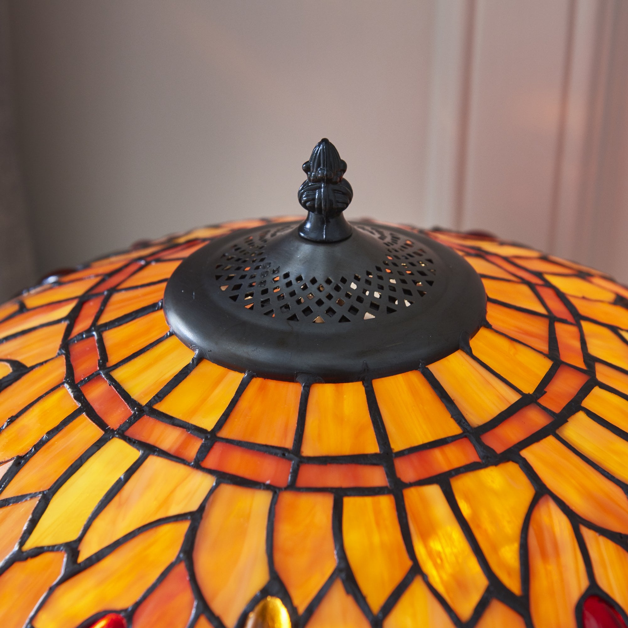 Interiors 1900 Dragonfly Flame Medium Table Lamp - Tiffany Glass