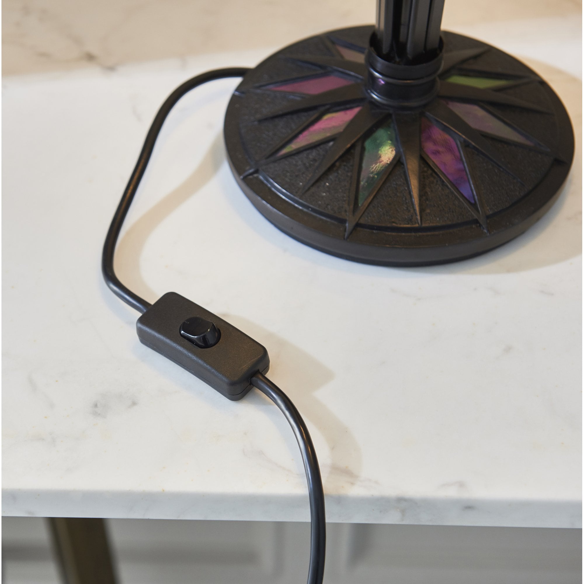 Interiors 1900 Dark Star Large Table Lamp - Tiffany Glass