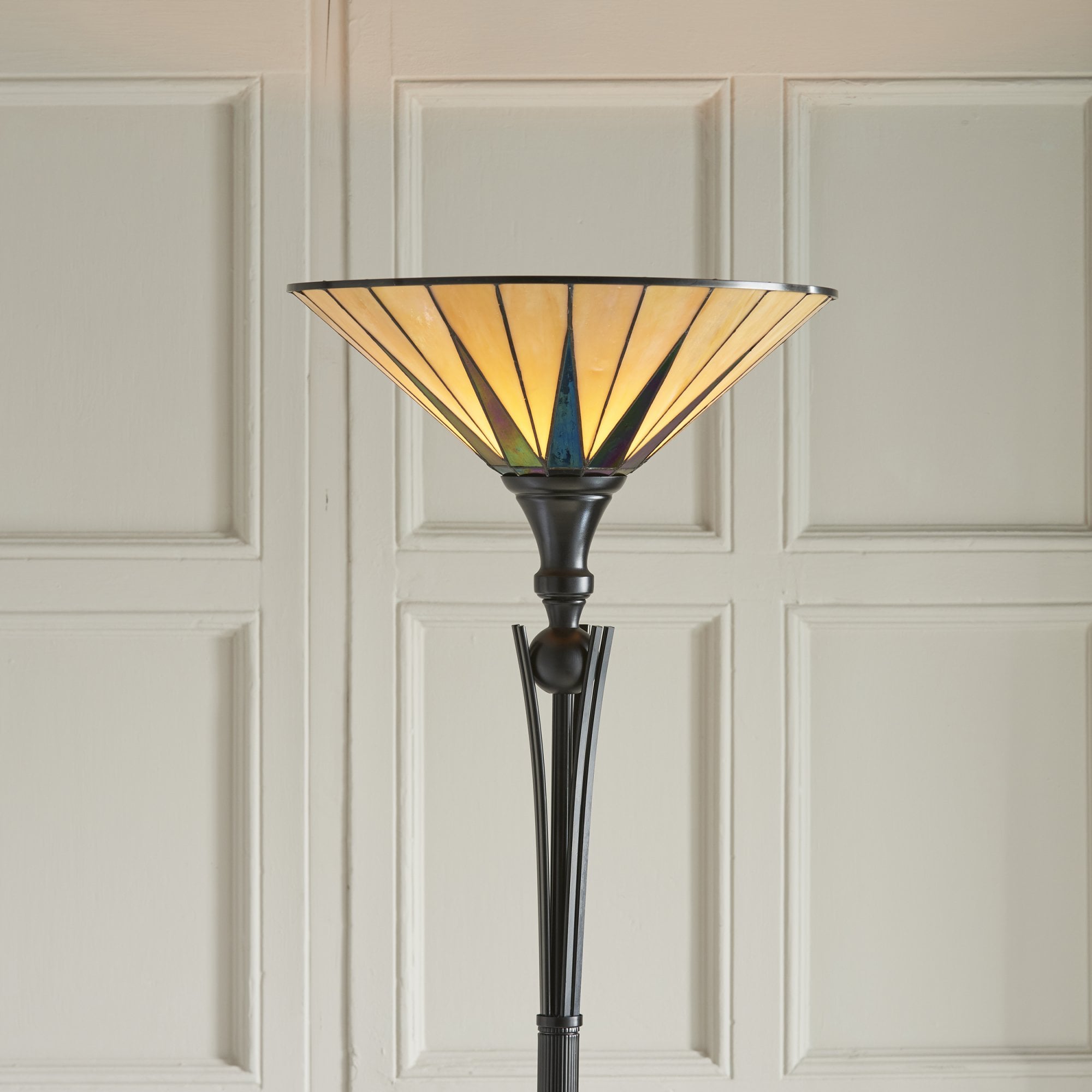 Interiors 1900 Dark Star UpLighter Floor Lamp - Tiffany Glass