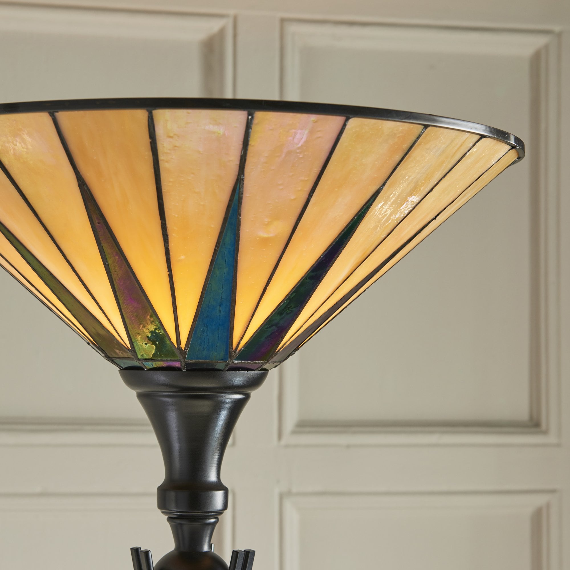 Interiors 1900 Dark Star UpLighter Floor Lamp - Tiffany Glass