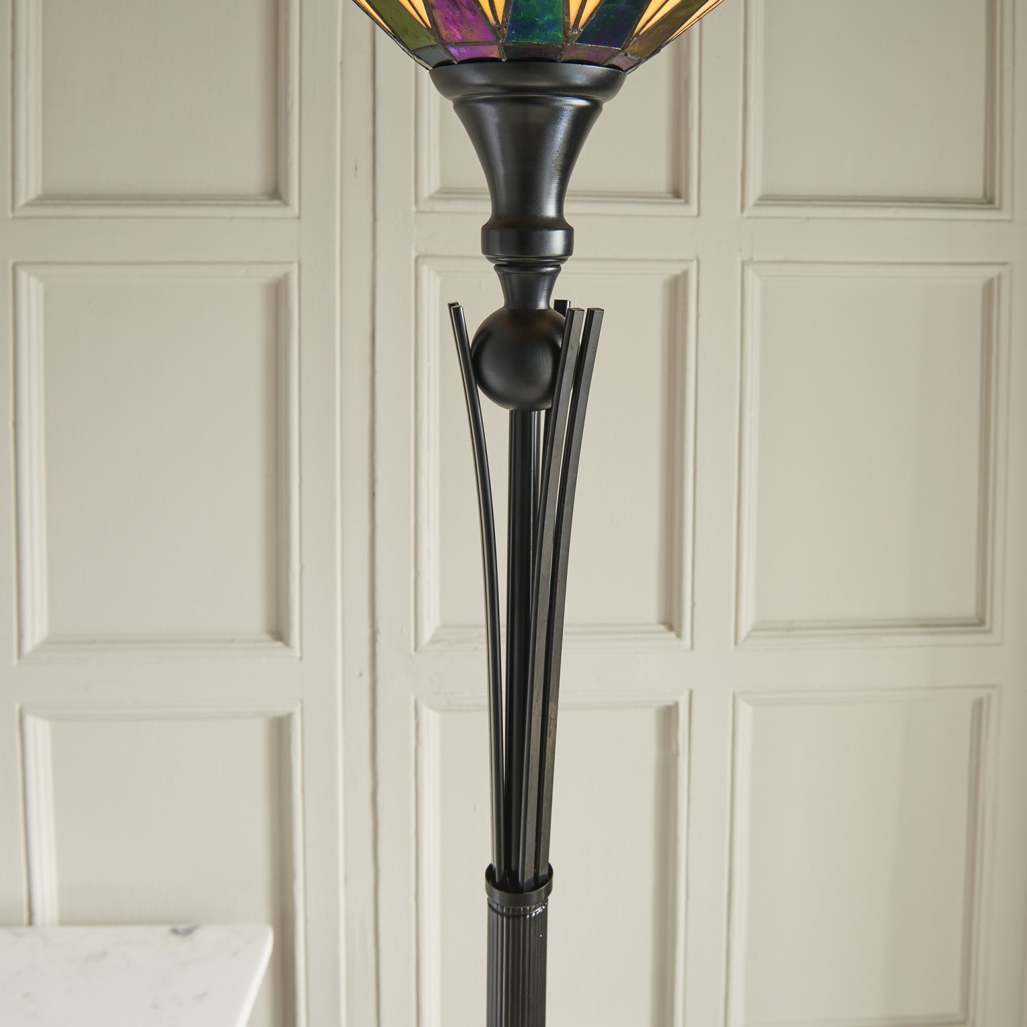 Interiors 1900 Dark Star UpLighter Floor Lamp - Tiffany Glass